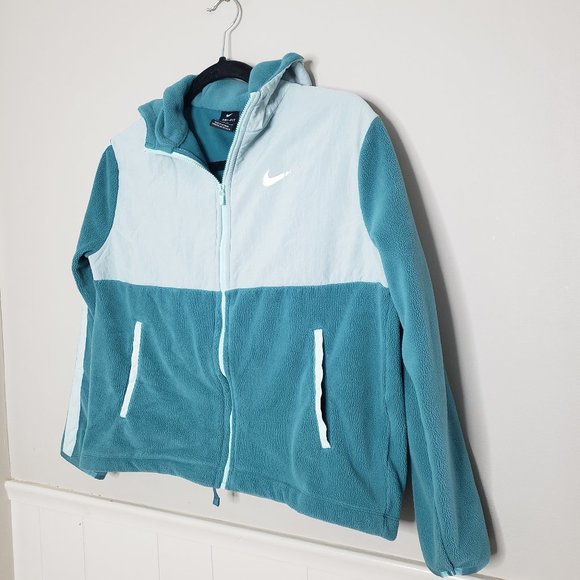 Nike Jackets & Blazers - NIKE Teal Fleece Hooded Zip Jacket